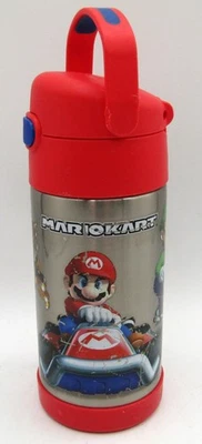 Mario Kart 12 oz Red Stainless Steel Thermos Vacuum Insulated Straw Water Bottle - Image 1 of 4