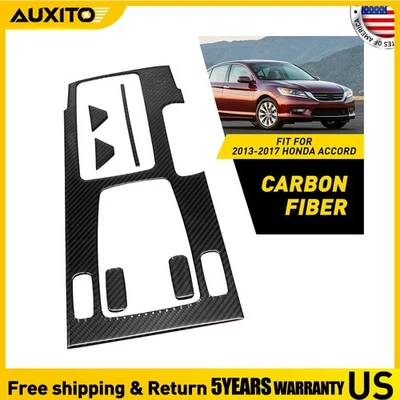 Cubierta del marco del panel de cambio de marchas interior de fibra de carbono para Honda Accord 13-17 B Foto 1 de 4