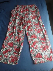 VINTAGE MARY QUANT FLORAL TROUSERS UK 10 - Picture 1 of 7