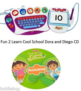 Fisher Price Fun 2 Learn Computer Cool School Software Dora and Diego Game CD