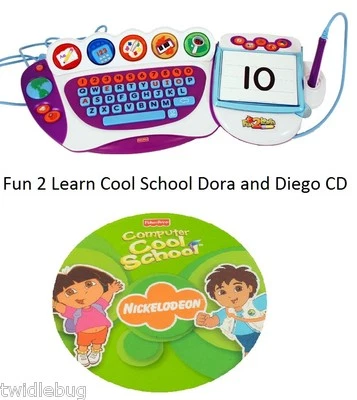 Fisher Price Fun 2 Learn Computer Cool School Software Dora and Diego Game CD - Image 1 of 3