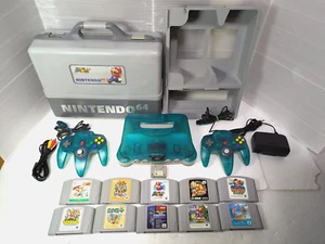 Console Nintendo 64 Region Free custodia blu trasparente Super Mario 64 N64 japan - Foto 1 di 24