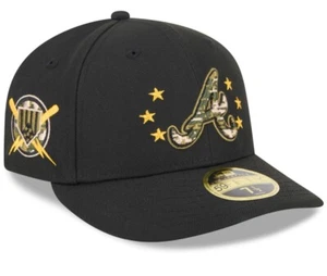 Men New Era 7 3/8 Black Atlanta Braves 2024 Armed Forces Day Low Profile 59FIFTY - Picture 1 of 12