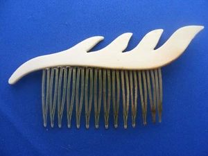 40S PEINE PARA EL CABELLO CREMA PLÁSTICO MOD FORMA PLUMA VINTAGE ACCESORIO PARA EL CABELLO 5" X 2.5" - Imagen 1 de 6