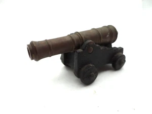 VTG. Miniature Cannon Brass & Cast Iron 3" Toy - Picture 1 of 8