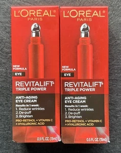🧴(2) L'Oreal Revitalift Eye - Cream Anti-Aging Triple Power 0.5oz Each🧴 - Picture 1 of 4