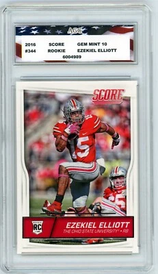 2016 Score #344 Ezekiel Elliott Rookie Card AGC 10 Gem Mint Dallas Cowboys - Image 1 of 2