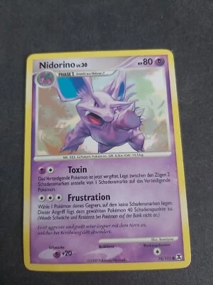 Pokemon Nidorino 74/111 Aufstieg der Rivalen Deutsch Common 2009 TCG Sammelkarte - Bild 1 von 2