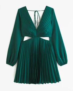 Abercrombie & Fitch Giselle Pleated Cutout Mini Dress, X Large, Green (RRP £72) - Picture 1 of 7