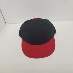 Vintage Blank Red & Black Fitted Hat, Add Own Patch, Size 7 1/4, NOS - Picture 1 of 5