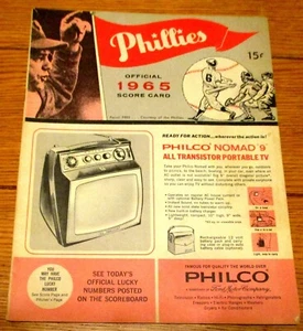 1965 Philadelphia Phillies vs. Milwaukee Braves  Score Card   Scored  Hank Aaron - Picture 1 of 11