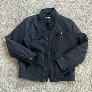 Vintage Kenneth Cole Jacket Mens Black Canvas Workwear Mens Medium Thrashed - Picture 1 of 5