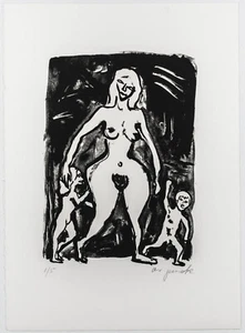 A.R. Penck handsigniert nummeriert Lithografie 63 x 45,5 cm Auflage 5 hier 1/5 - Bild 1 von 6