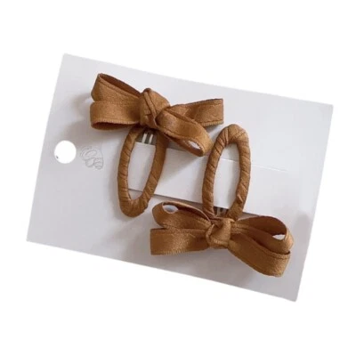 1 Pair Baby Hair Clips Autumn Winter Bowknot Shape Hairclips Infants Hairpins - Image 1 of 4