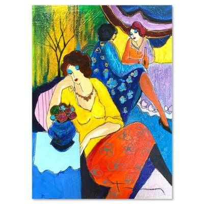 Itzchak Tarkay (1935-2012) "Tarde tranquila" medios mixtos sobre pintura, firmado Foto 1 de 3