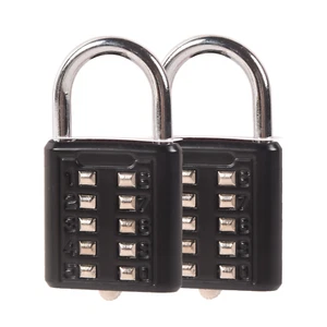 2 Pieces Combination Locks 10 Digit Push Button Combination Lock Travel Padlock - Picture 1 of 5