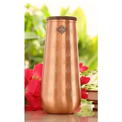 Botella Dormitorio Diseño Grabado Cobre con Tapa Madera 1300 ml Foto 1 de 4