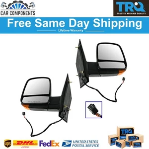 TRQ New Side Mirror Set For 2008-2023 Chevy Express GMC Savana - Afbeelding 1 van 3