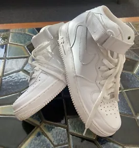 Nike Air Force 1 Mids Triple White Shoes Men’s US 8 AF 1 Unisex Sneakers - Picture 1 of 17