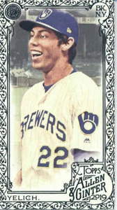 2019 Allen & Ginter Mini Black Border #2 Christian Yelich Milwaukee Brewers - Picture 1 of 1