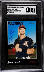 Joey Bart 2019 Topps Heritage Minors Real One Auto Black Parallel /50 SGC 10/8.5 - Picture 1 of 2