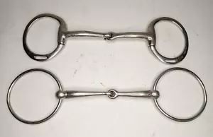 Snaffle bits x 2 stainless steel. Eldonian. Aprox' 6" - 6 1/4" - Picture 1 of 4