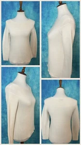 Talbots Petites Manga Larga Cuello Barco Suéter Top Talla P Marfil - Imagen 1 de 7