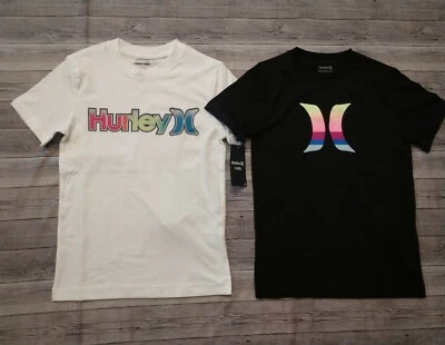 New! Boy's Hurley 2 Pack T-Shirts White Black Multiple Sizes - Image 1 of 3