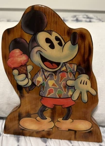 Vintage Wood Painting Mickey Mouse Artwork Handpainted Approx 10” Tall 8” Wide - Picture 1 of 14