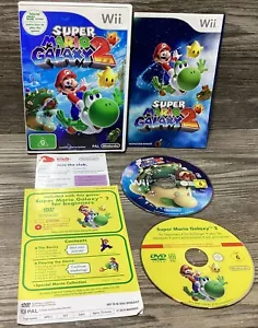 Wii Super Mario Galaxy 2 Game Manual and DVD 2010 PAL Space Yoshi Family Fun - Picture 1 of 10
