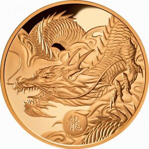 Niue 2024 YEAR of DRAGON + Pearl of Wisdom $100 1 Troy Oz Gold Proof—MINTAGE 150