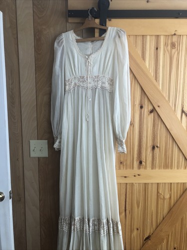 OFF WHITE Abito vintage anni 70 Gunne Sax di Jessica Off White Prairie Cottagecore taglia 11