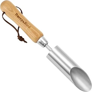 Garden Transplanter Tool, Stainless Steel Manual Hole Digger with Wooden Handle - Picture 1 of 9