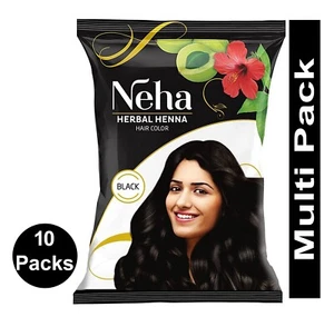 Neha Herbals Henna Hair Color - 10 g (Pack of 10) Black Colour - Picture 1 of 6