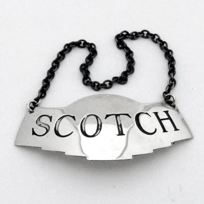 Etiqueta de botella escocesa Watson de plata de ley Foto 1 de 3