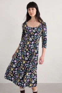 Seasalt Women's Dress - multi Secret Cove 3/4 Sleeve Midi Dress - Regular - Wood - Picture 1 of 5