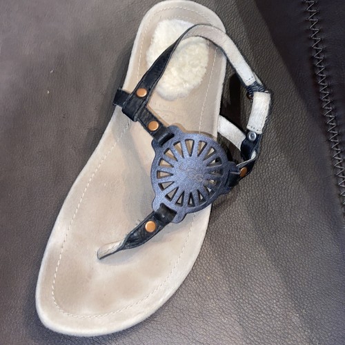 Sandalo perizoma Ugg **SOLO SANDALO SINISTRO TAGLIA 7 nero grigio pelle