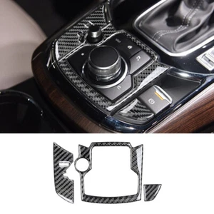 Carbon Fiber Interior Media Audio Console Cover Trim For Mazda CX-9 2016-22 RHD - Picture 1 of 10