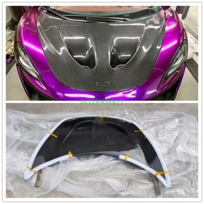 FITS FOR MCLAREN 650S REAL CARBON FIBER FRONT PANEL HOOD COVER BONNET P1 STYLE - Image 1 of 4