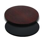 30'' Round Restaurant Table Top with Black or Mahogany Reversible Laminate Top