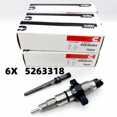 6PCS New Fuel Injectors 5263318 For 2003-2004 Dodge Ram 2500 3500 Cummins 5.9L - Image 1 of 4