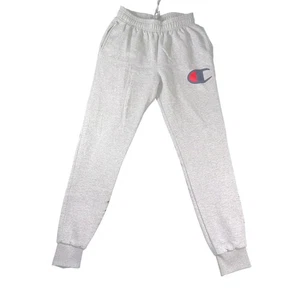 Champion Jogginghose Herren klein grau Fleece Jogger sportlich Logo Kordelzug Hose - Bild 1 von 8