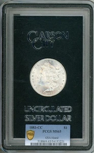 1883-CC GSA Hort blauer Farbverlauf Morgan Dollar PCGS MS65 - Bild 1 von 2