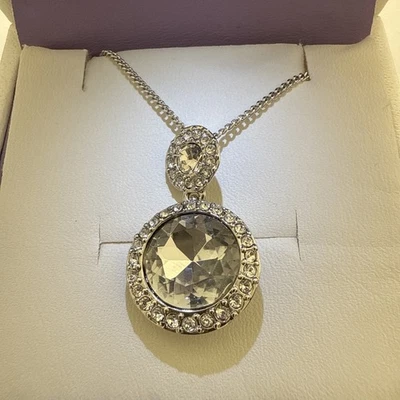 Givenchy Silver Color Necklace With CZ Stones Beautiful costume Jewelry Piece  - Image 1 of 4