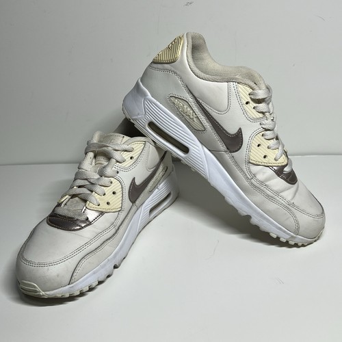 Scarpe sneakers bambino grande taglia 6 anni Nike Air Max 90 oro rosa e avorio