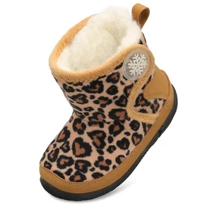 Leopard Baby Boots Socks Slippers for Boys Girls Baby Winter Bootie Non-slip ... - Picture 1 of 6