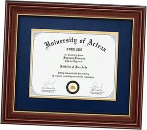 Diploma Frame Display 11x14 Documents with Navy Mat or 15x18 Pictures without - Picture 1 of 8