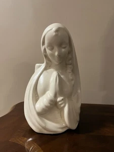 Vintage Keramik Jungfrau Maria Statue Figur mit offenem Boden 9 Zoll - Bild 1 von 11