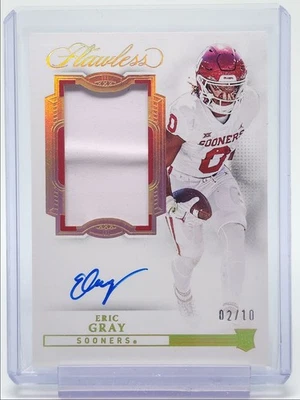 ERIC GRAY 2023 FLAWLESS RPA ROOKIE PATCH AUTOGRAPH GOLD RC AUTO /10 Q5839 - Image 1 of 2