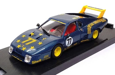 Brumm 1/43 Scale R214 - Ferrari 512 BB #77 Le Mans 1980 - Blue/Yellow - Image 1 of 4